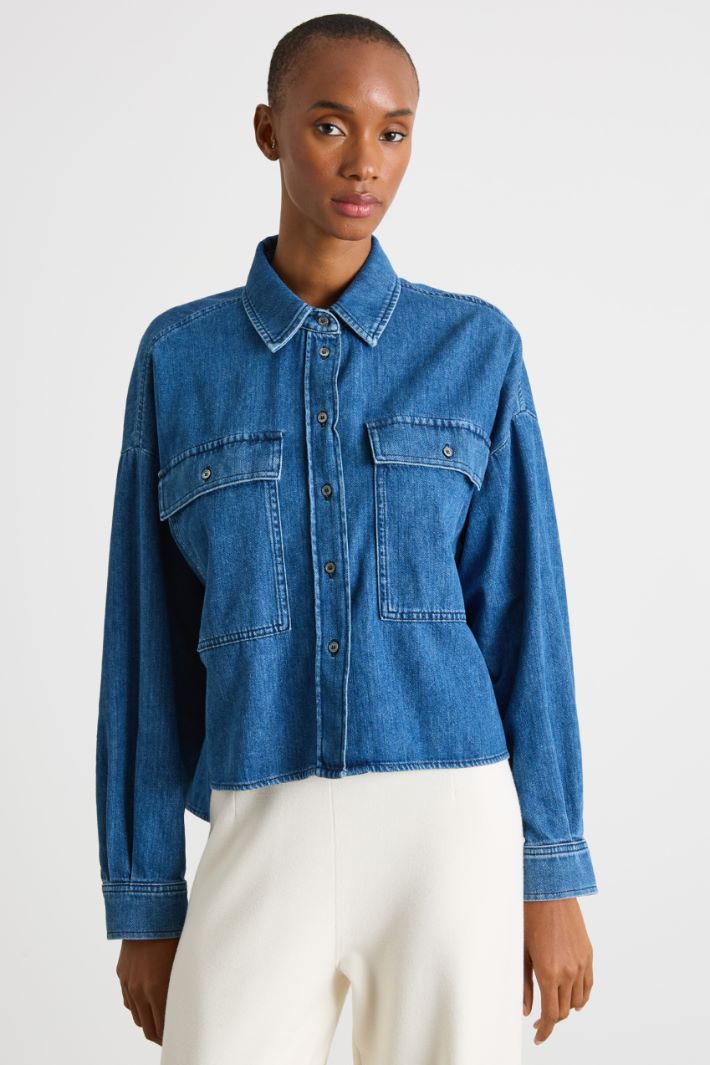 Boxy shirt with a dropped back hem Intrend - 2