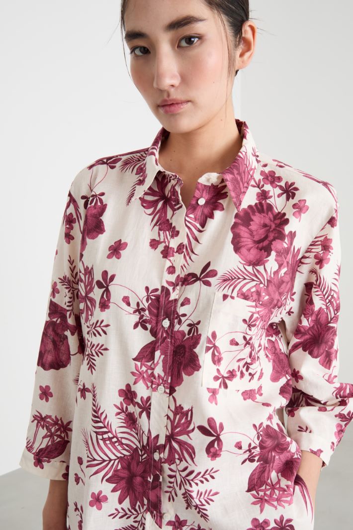 Printed canvas shirt Intrend - 3