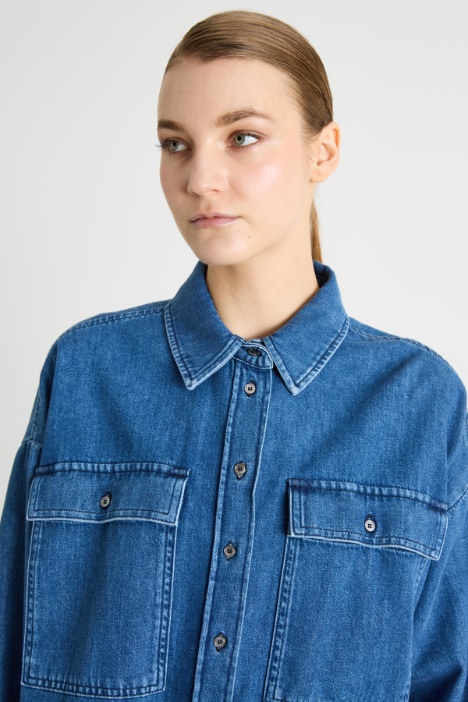 Camicia boxy in jeans