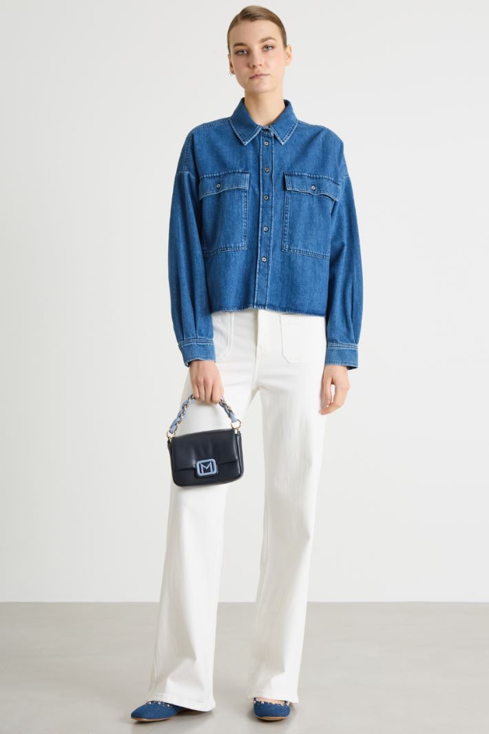 Boxy Denim Shirt Intrend