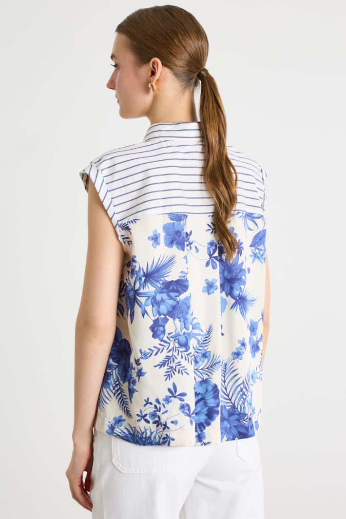 Contrast-back sleeveless shirt Intrend - 4