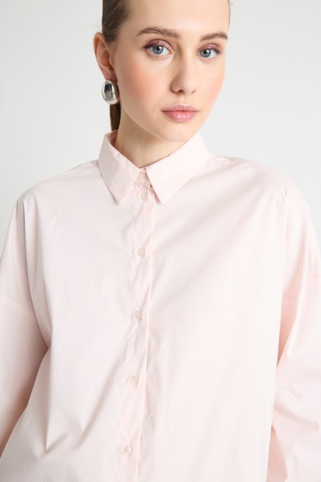 Camicia morbida in popeline stretch