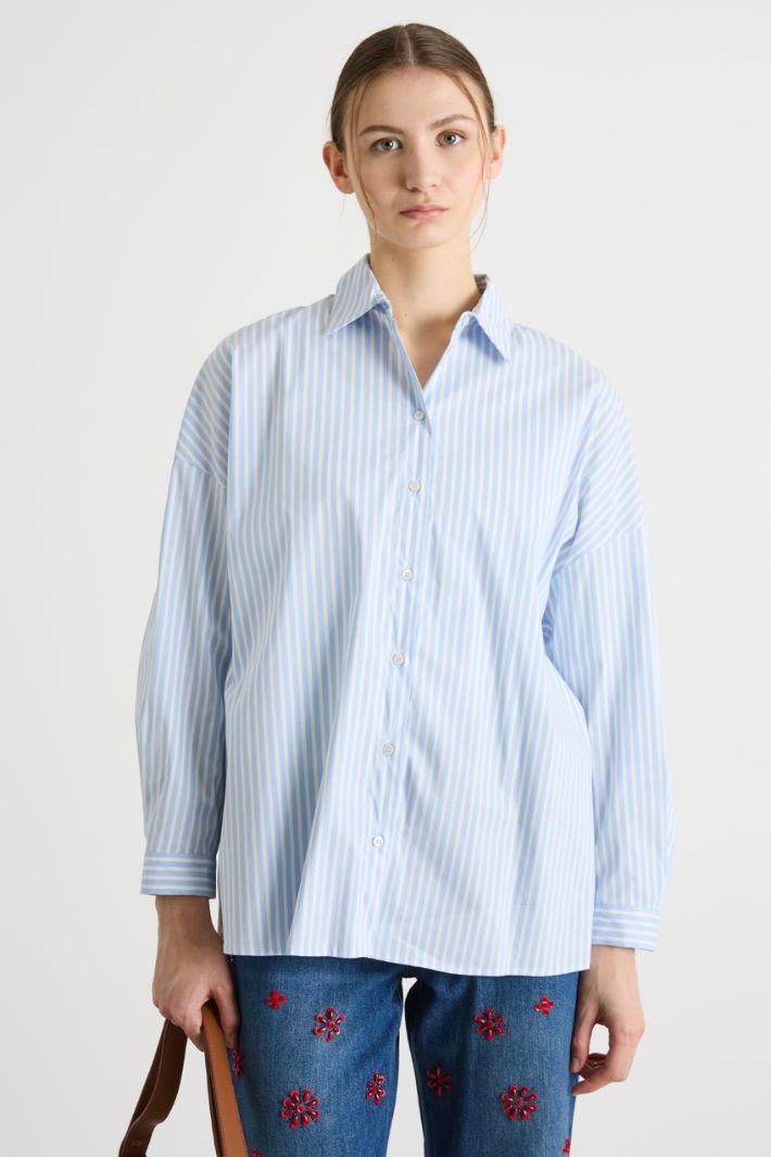 Relaxed-fit stretch poplin shirt Intrend - 2