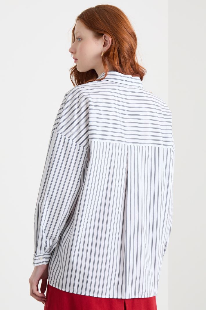 Relaxed-fit stretch poplin shirt Intrend - 4