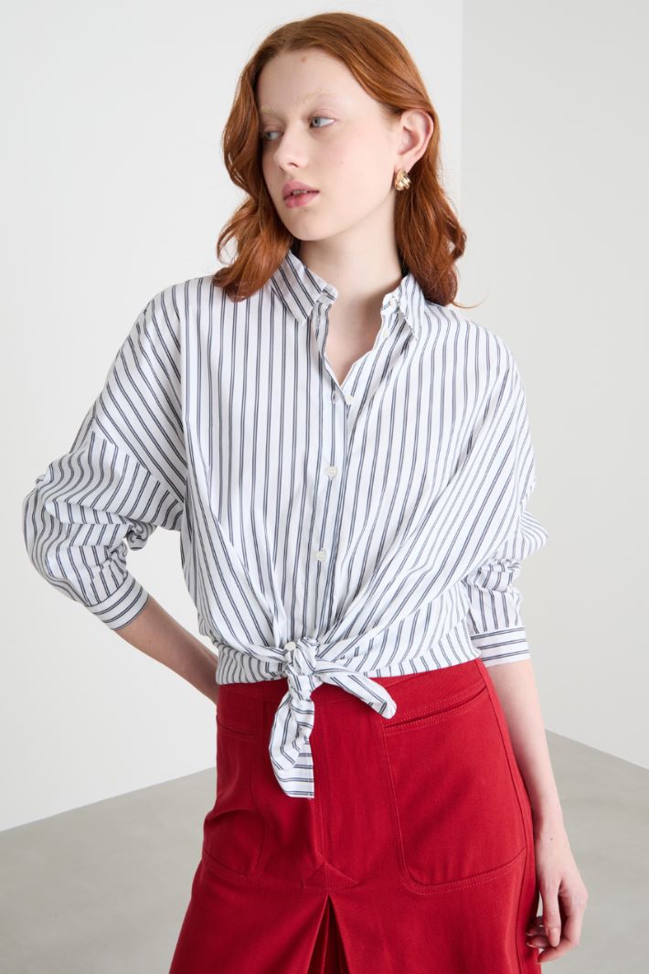 Relaxed-fit stretch poplin shirt Intrend - 2
