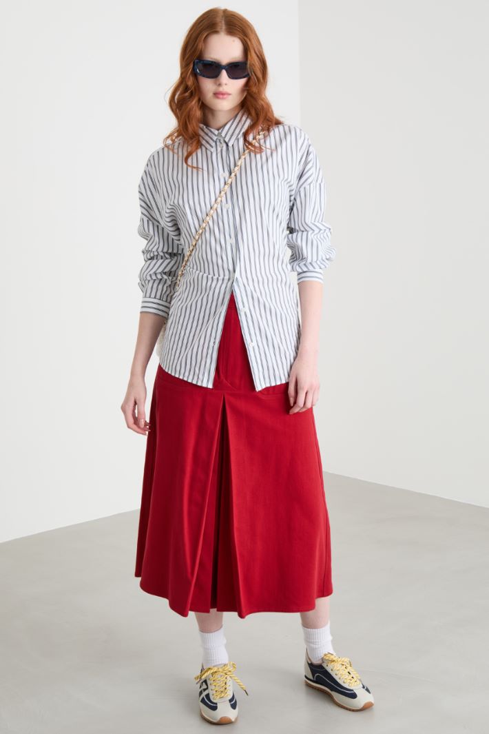 Relaxed-fit stretch poplin shirt Intrend