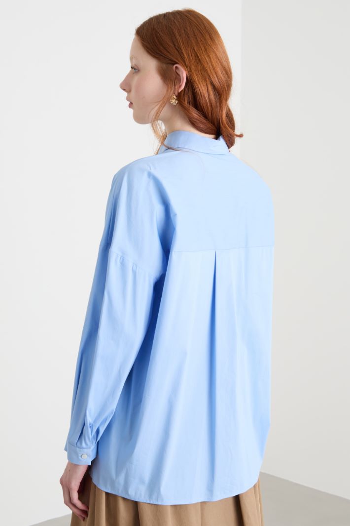 Relaxed-fit stretch poplin shirt Intrend - 4