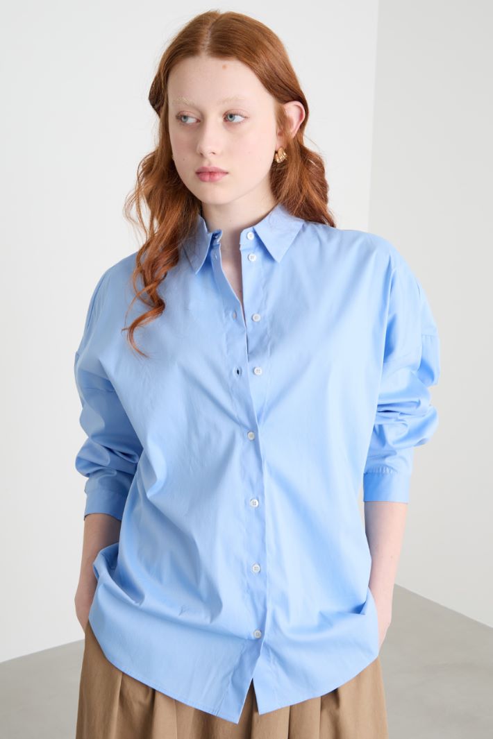Relaxed-fit stretch poplin shirt Intrend - 2