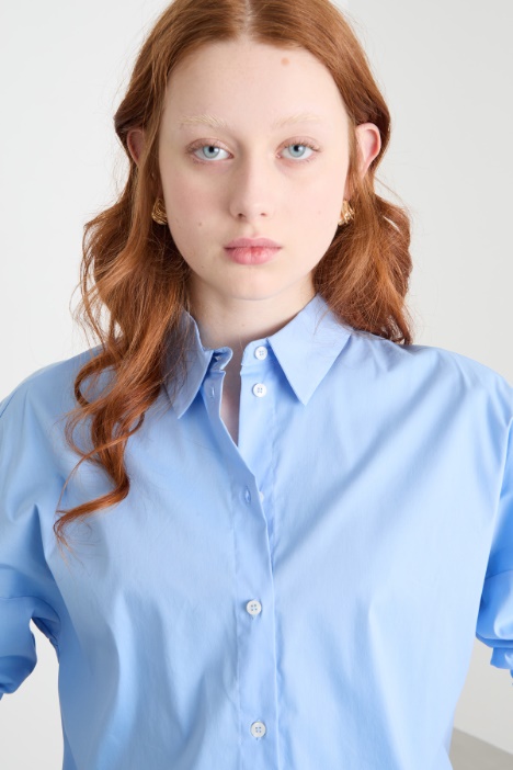 Camicia morbida in popeline stretch