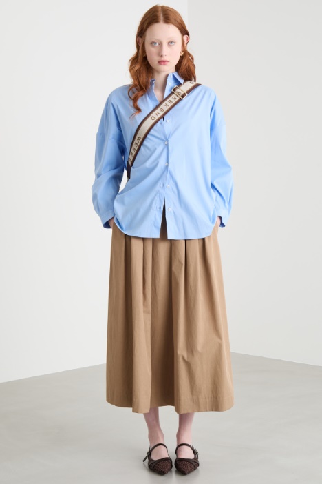 Relaxed-fit stretch poplin shirt Intrend
