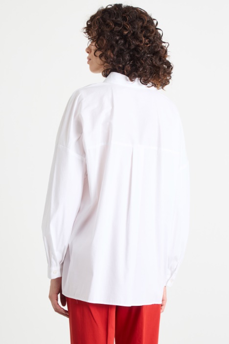 Camicia morbida in popeline stretch