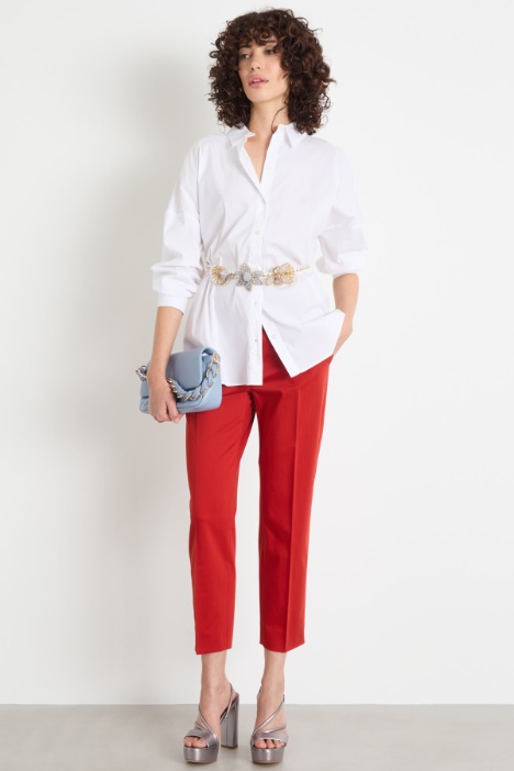 Relaxed-fit stretch poplin shirt Intrend
