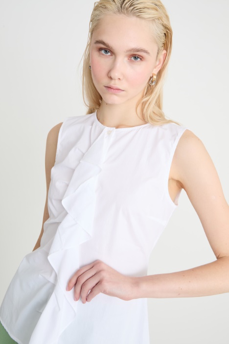 Blusa sin mangas con ruche