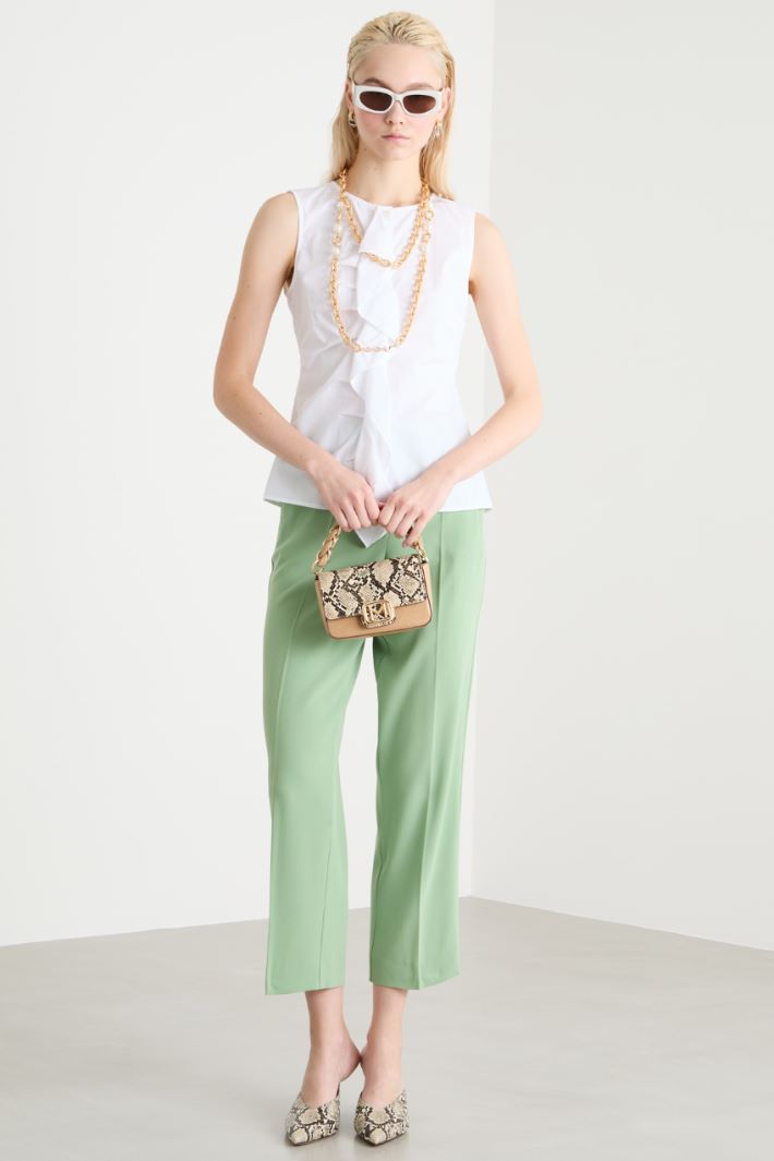 Ruffle-front sleeveless blouse Intrend