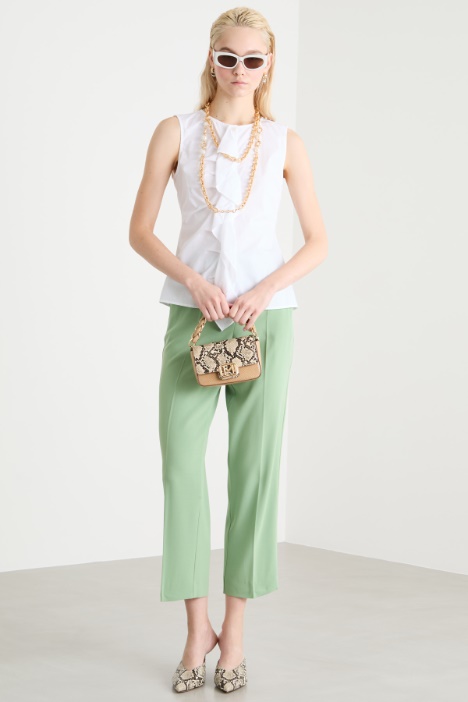 Ruffle-front sleeveless blouse Intrend