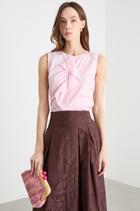 Ruffle-front sleeveless blouse Intrend