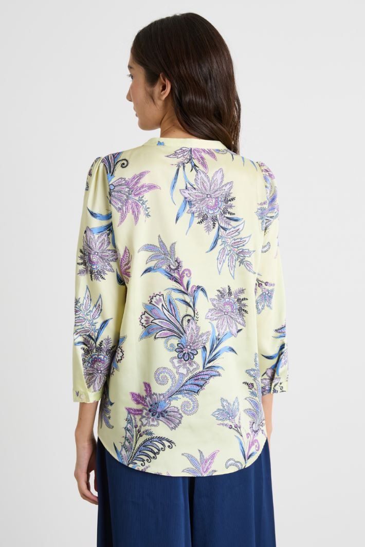 Split-neck printed blouse Intrend - 4