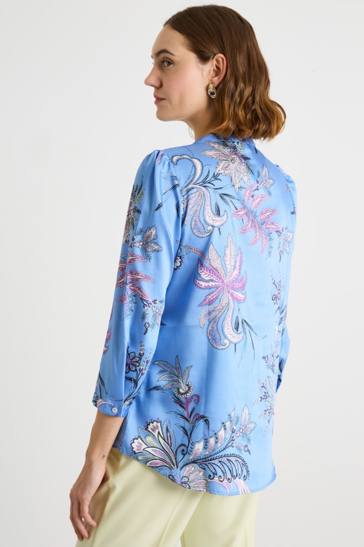 Split-neck printed blouse Intrend - 4