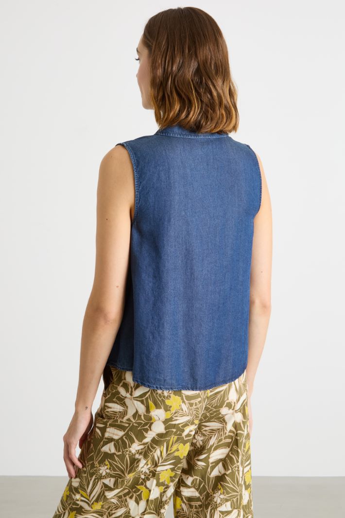 Sleeveless denim shirt Intrend - 4