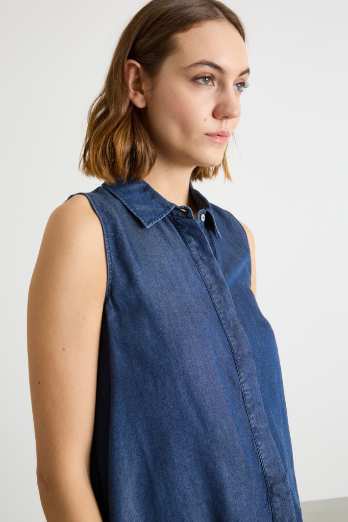 Sleeveless denim shirt Intrend - 3