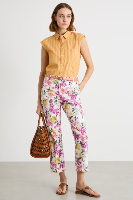 Poplin shirt with cap sleeves Intrend