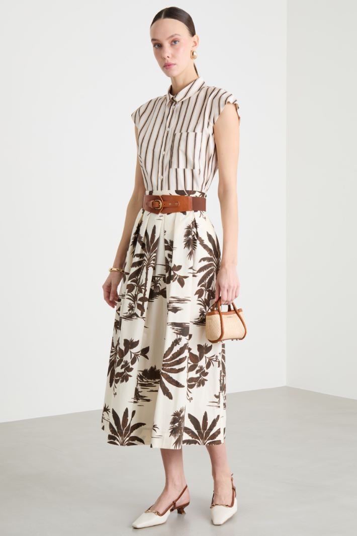 Poplin shirt with cap sleeves Intrend