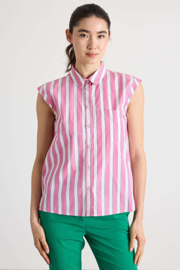 Camicia in popeline con maniche ad aletta Intrend - 2