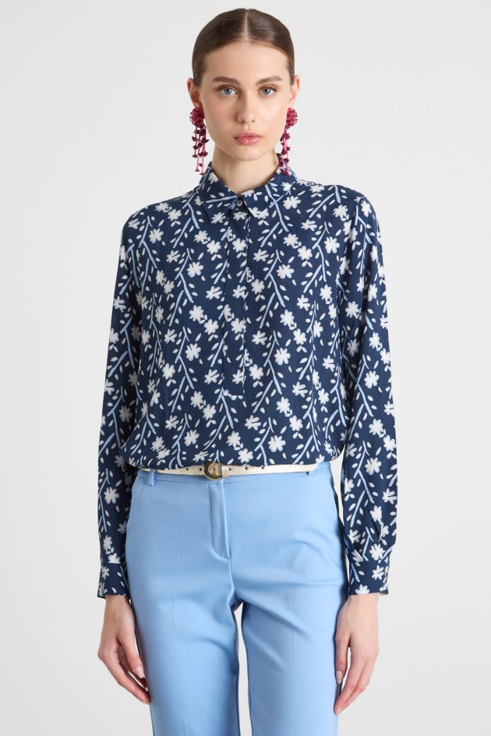 Printed marocain blouse Intrend - 2