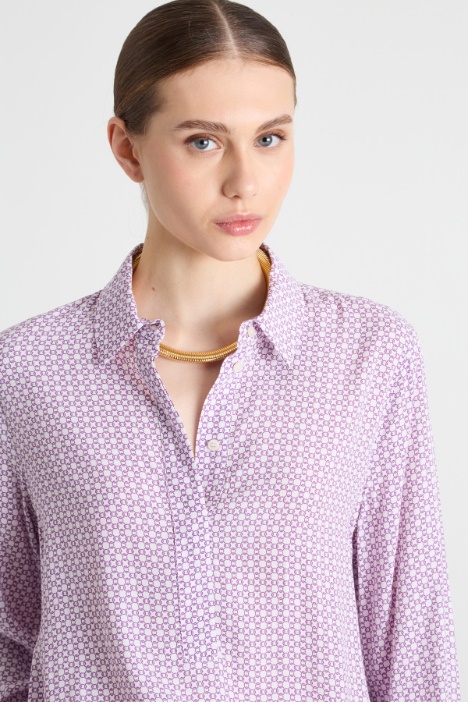 Blusa de crepé marroquí estampada