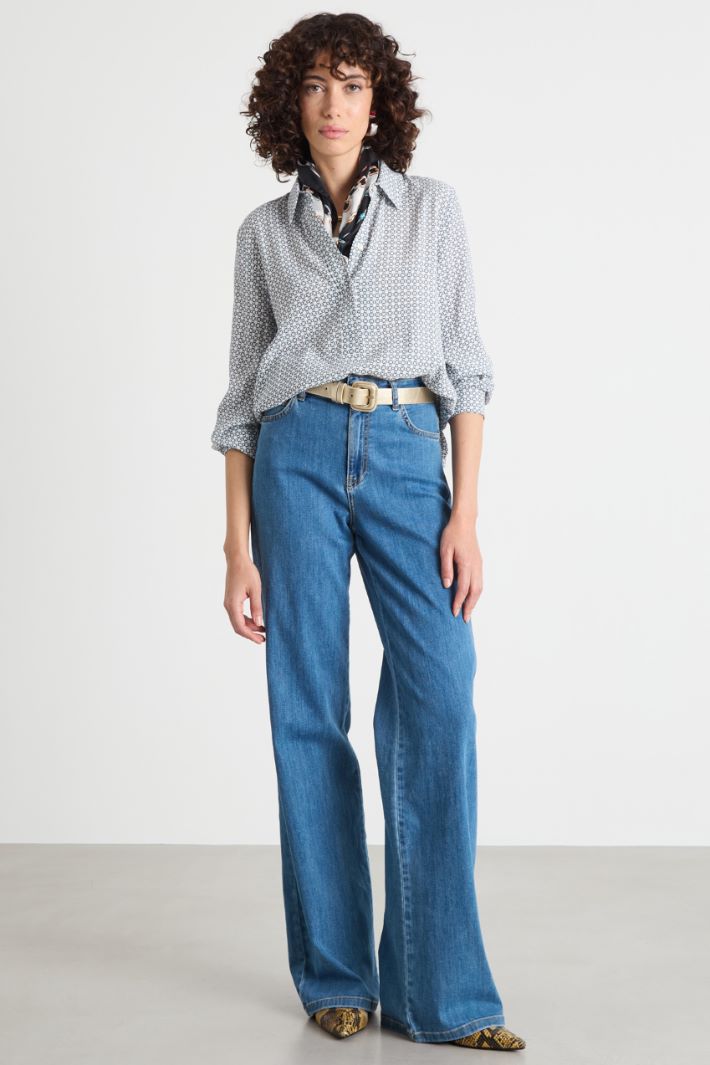 Printed marocain blouse Intrend