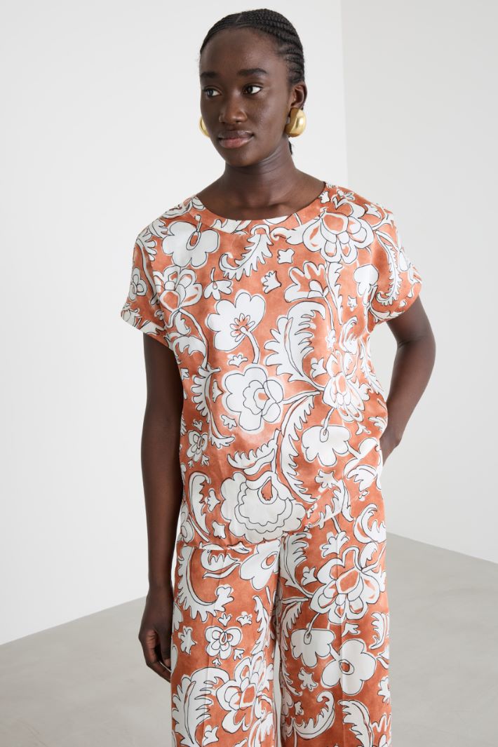 Blusa in twill stampato Intrend - 2