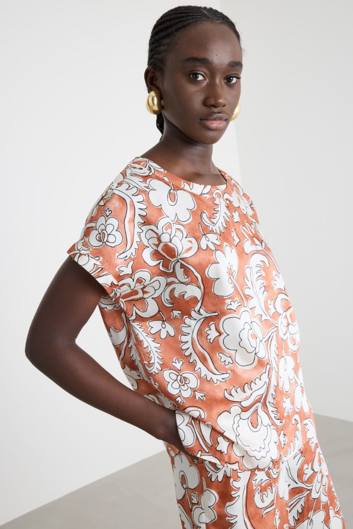 Blusa in twill stampato Intrend - 3