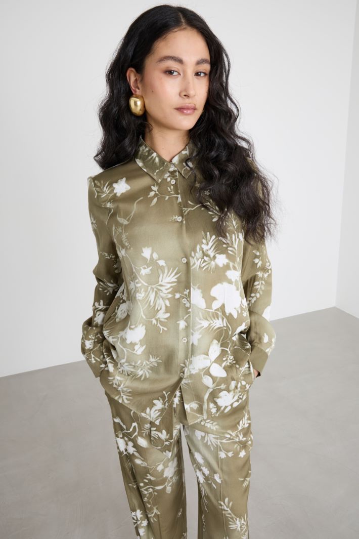 Camicia in twill stampato Intrend - 2