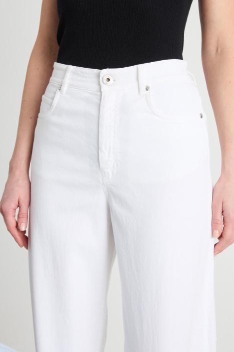 Pantalone wide leg in drill