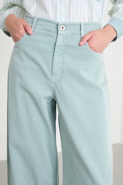 Pantalone wide leg in drill