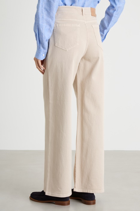 Pantalone wide leg in drill
