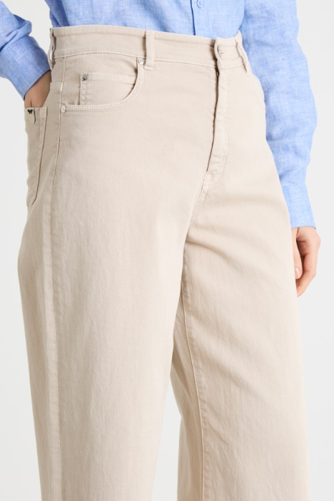 Pantalone wide leg in drill