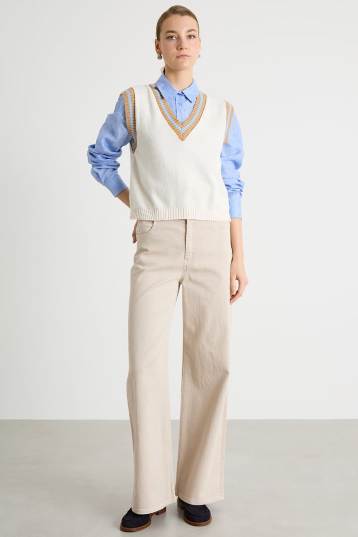 Wide-leg drill trousers Intrend