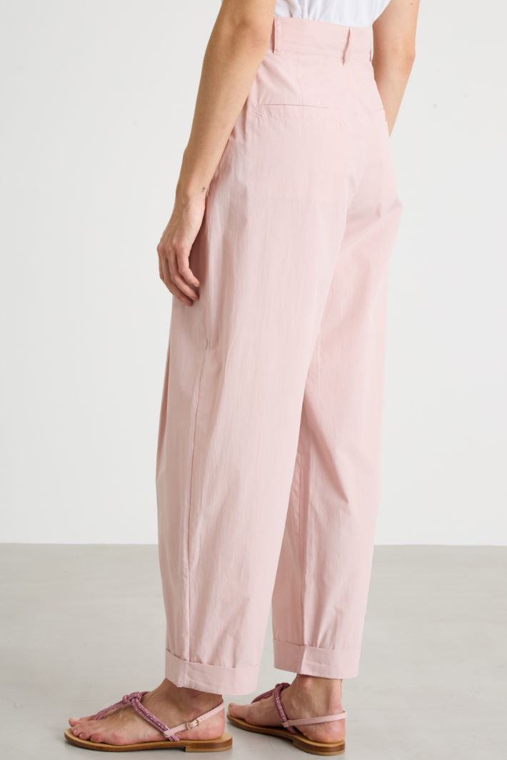 Carrot-fit poplin trousers Intrend - 4