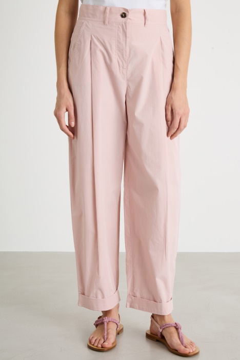 Pantalone carrot in popeline