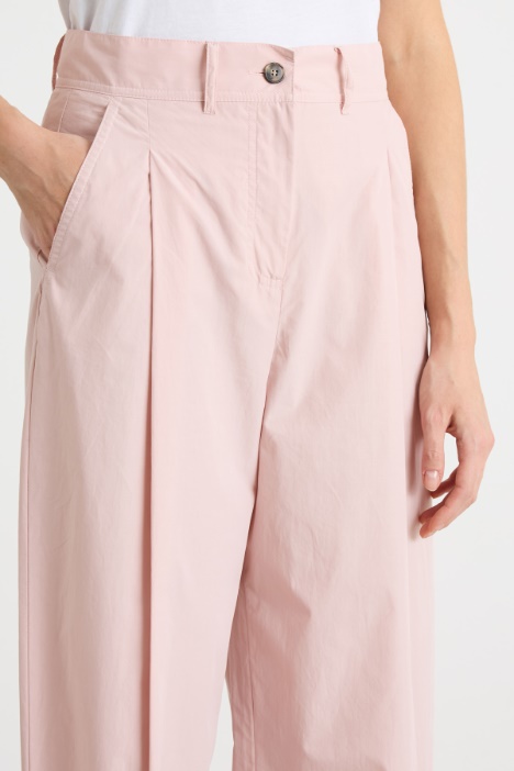 Pantalone carrot in popeline