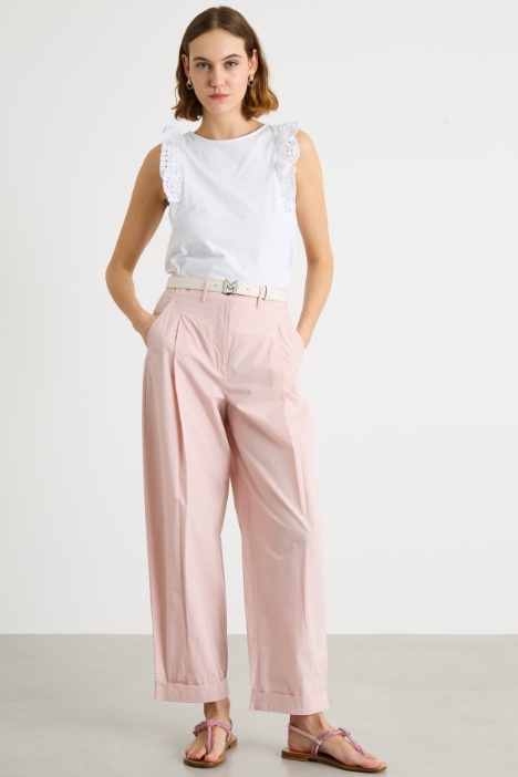 Carrot-fit poplin trousers Intrend