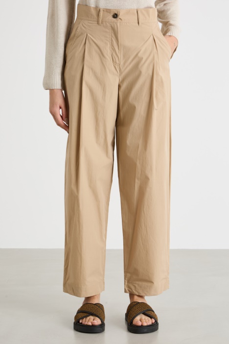 Pantalone carrot in popeline