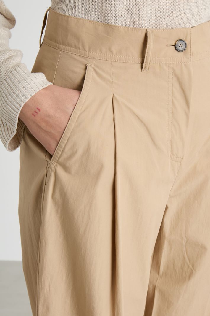 Carrot-fit poplin trousers Intrend - 3