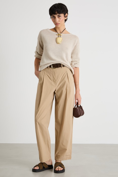 Carrot-fit poplin trousers Intrend