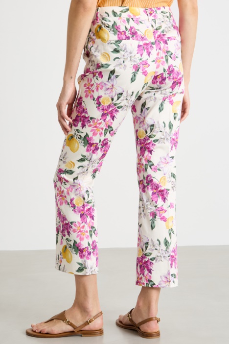 Pantalone crop dritto in raso