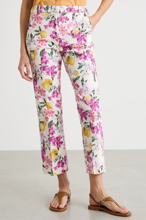 Pantalone crop dritto in raso