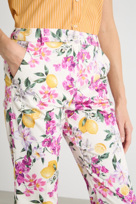 Pantalone crop dritto in raso