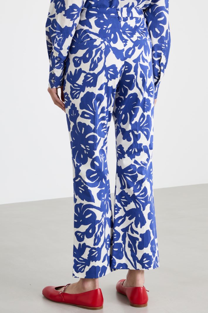 Pantalone crop dritto in raso Intrend - 4