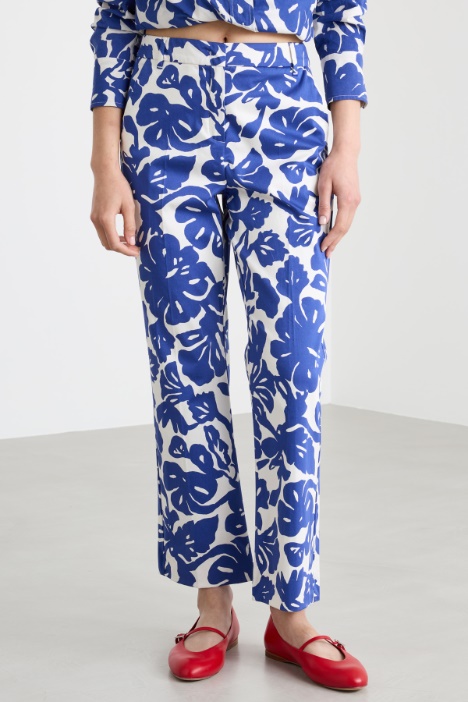 Pantalone crop dritto in raso